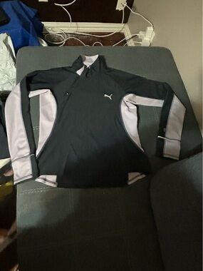 Puma Black and Light Lavender Quarter-Zip Pullover